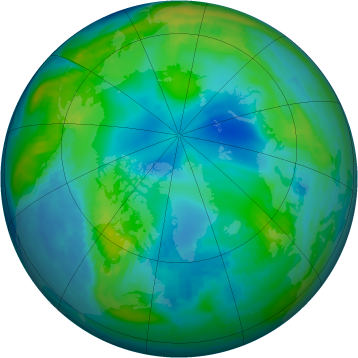 Arctic ozone map for 16 November 1999
